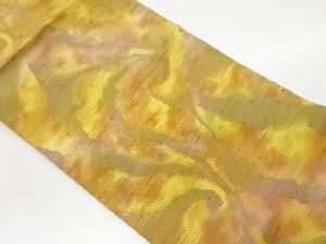 手織り紬唐草模様織出し名古屋帯